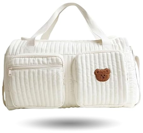 tiwuuyo Buffertväska, klinikväska, babyväskor för mamma, kapacitet quiltad skötväska, bärväska, mammy för mor, far, föräldrar, c
