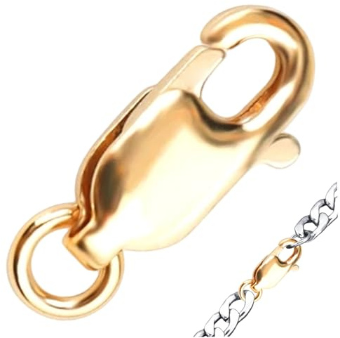 Cierre de pinza de langosta dorado con anilla abierta – Cierres de repuesto para hacer joyas, collares y pulseras