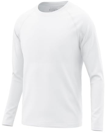 HYCOPROT UPF 50+ Maglietta UV per Bambini a Maniche Lunghe Asciugatura Rapida Maglietta da Bagno, Nuoto Rash Guard Top Traspirante per Ragazzi 5-14 Anni per Sport Acquatici e attività All'Aperto