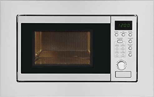 Exquisit Microondas de Encastre, 20L, 800W, Grill 1000W, Acabado Acero Inoxidable, Temporizador Digital, Luz Interior, Plato 24,5Cm, Medidas 35,5x46,5x34 Cm.