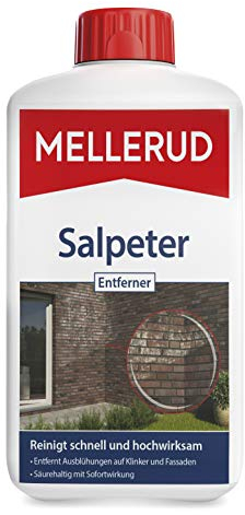 MELLERUD Salpeter Entferner | 1 x 1 l | Zuverlässige Hilfe gegen Ausblühungen und hartnäckige Verschmutzungen auf Klinker und Fassaden