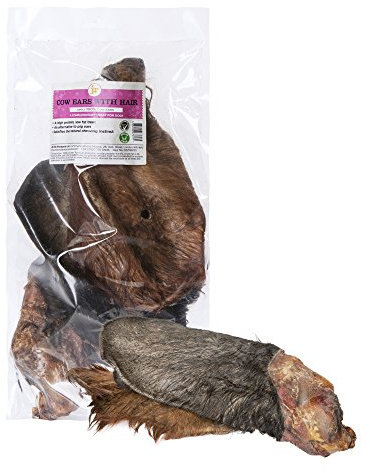 JR Pet Products 40 x Extra Large Cows Ears With Meat & Hair 100% Natural Traditional XL Dog Treat Chew