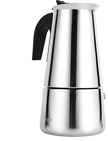 Cafetière à Piston, Cafetière Italienne en Acier Inoxydable Réutilisable avec Poignée en Bakélite Moka Express pour Maison, Bureau,.(300ml)