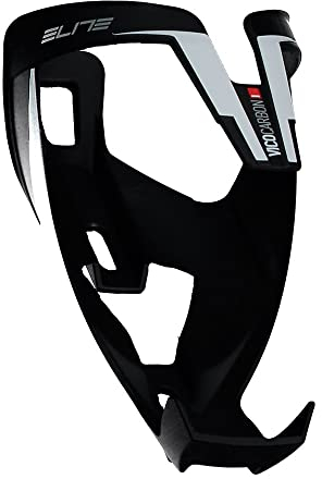 Elite Vico Carbon Flaschenhalter – Matt Weiß mit Grafik – Ultraleicht, Stabil & Aus Carbon – Für Rennrad, Triathlon & MTB – Premium Trinkflaschenhalter Fahrrad Bidon