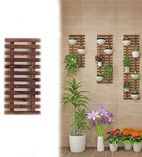 Enrejado de Madera Para Jardín, Pantalla de Visualización de Plantas, Enrejado de Valla para Plantas Trepadoras, Soporte de Celosía, para Maceta Colgante Decoración Pared Terraza (60x29cm/23.6x11.4in)