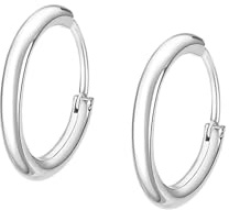 LOTUS STYLE Pendientes Aro Hombre - Aros Acero Inoxidable 316L - Cierre Seguro - Ligeros, Cómodos y Resistentes - Aros Hombre Color Plata 18.00 mm LS2241-4/1