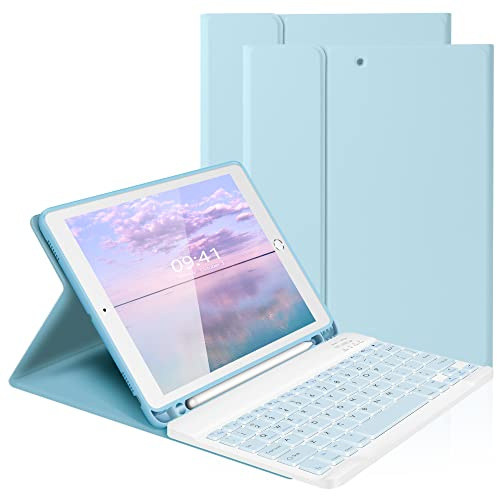 LAMA Keyboard Case Set for iPad 9th/8th/7th 10.2, Air 3 & Pro 10.5 | 10.2&10.5 Detachable Keyboard Folio Cover for iPad 9th 2021/8th 2020/7th 2019, Air 3 2019, Pro 2017, UK Layout