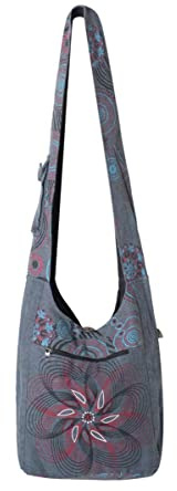 Vishes Damen Umhängetasche Stoff Beuteltasche Schulter Taschen Yogi Bag Baumwolltasche Mandala