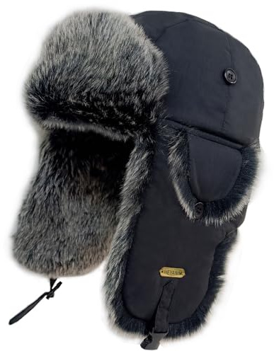 HEYANN Uschanka Trapper Russische Hütte Kunstpelz Cap Earflap Winter Bomber Hut Wintermütze Unisex Fliegermütze Fellmütze Erwachsenen für Herren