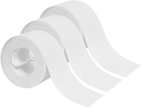 YANYEZ 3 Rolls Bath Sealant Strip Self Adhesive, Bathroom Sealant, Caulk Strip, White Waterproof Seal Tape for Bathroom, Kitchen, Bathtub, Toilet, Wall Floor