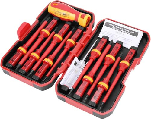 caapmony 13 Stücke Vde Isolierte Schraubendreher Set -V Hoch Spannung 1000 V Magnetisch Schlitz Torx Schraubendreher Hand Werkzeuge