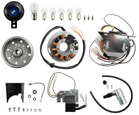 Topteng für Vape Zündanlage Umrüstsatz 12V Zündung Ersatzteile Kit, fit für Simson S50 75-79 (M53/2), S51 Enduro (M531, M541, M542), S53 Enduro (M543), S70 Enduro (M741), S83 Enduro