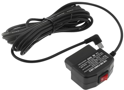 CGEAMDY Auto Kamera Dashcam Kabel, OBD-Anschluss, OBD-Stromkabel, Mini USB Netzadapter Ladekabel mit Schalter Taste, 24 Stunden Berwachung Modus und Acc Modus für Auto