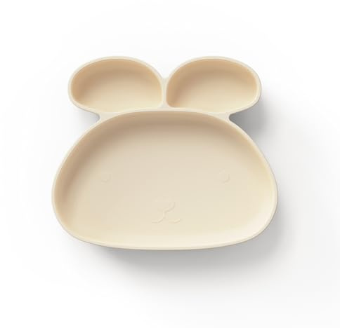 ÜneeQbaby Silikon-Kinder Teller i-Form - BPA-Frei, Spülmaschinenfest, Mikrowellen- und Ofensicher - Perfekt für Kleinkinder und Babys