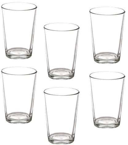Set 6 bicchieri acqua in vetro da 200 ml per degustazione succo vino bevande bibite casa cucina bar pub ristorante