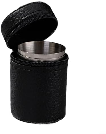 ARMYJY 4 Stück 30/70/160 ml Edelstahlbecher mit Etui, tragbarer Camping-Trinkbecher mit Tasche (70 ml)