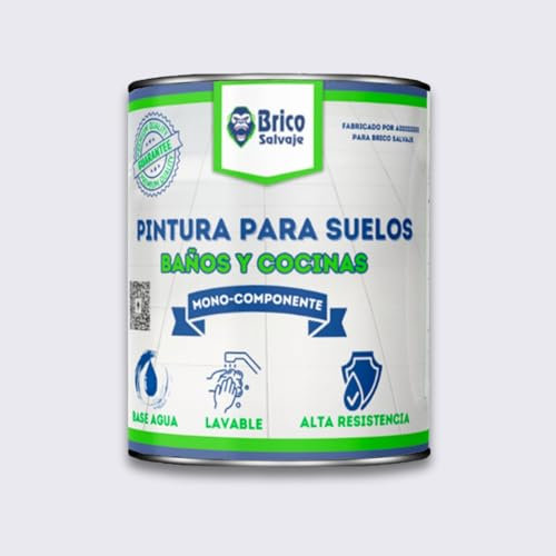 BRICOSALVAJE Vernice per pavimenti Cucina e bagno SATINATO, Mono Componente, A base di acqua, facile applicazione (Galassia, 750 ML)