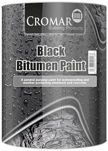 ARA CHOICE CROMAR Black Bitumen Paint – Waterproof and Weatherproof Protective Coating for Metal, Asphalt, Wood, and Concrete | 2.5L