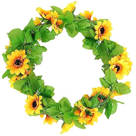 STOBAZA 4stücke Künstliche Sonnenblumen Rattan-Vine Dekorative Wanddeko Für Hochzeit Party Und Festlichkeiten Pflegeleicht Und Langlebig Helle Gelbtöne Für Innenräume