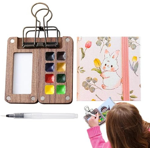 Generisch Aquarell-Reiseset,Reise-Aquarell-Set | Kompaktes kleines Aquarell-Set, Aquarellzubehör - Winziges Reise-Aquarell-Set, Taschen-Aquarell-Set für die Schule zu Hause im Freien