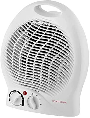 Thermo Indoor Fan Heater with 2 Heat Settings and Overheat Protection | Energy Efficient - Solar Pwer Portable and Lightweight | 2000W | Low Energy Silent | White and Dark (UpRight Thermo - 44002)