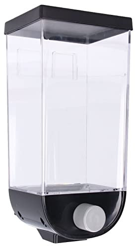 KIMISS Square Dry Food Dispenser Wall Mounted Grain Storage Container for Kitchen and Laundry - Large Capacity and Easy-to-Use Control