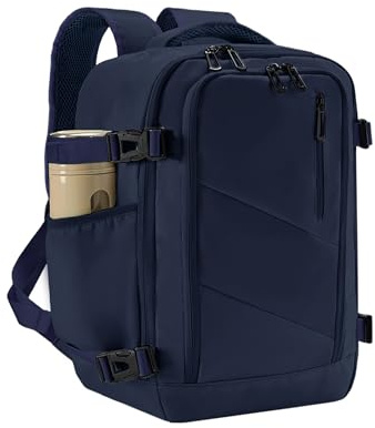 Gluckstar Handgepäck Rucksack 45x36x20 für EasyJet Kabinengepäck, Reiserucksack Handgepäck Flugzeug 32L, 17.3 Zoll Laptop Business Rucksack Herren Damen mit Schuhfach, Blau