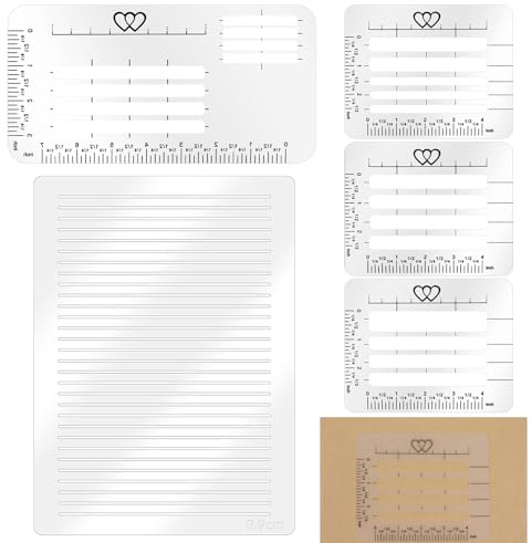 Juego de 5 plantillas de línea recta para diario y escritura, 11.41 x 8.26 pulgadas