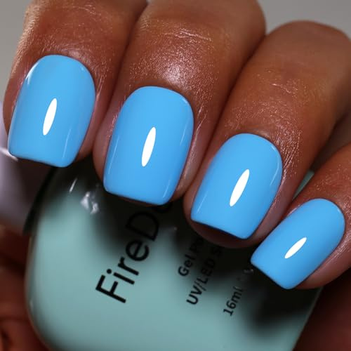 Firedeep Blue Gel Polish,16ML Bright Blue Color Soak Off UV LED Gel Nail Polish Nail Art Starter Manicure Salon DIY at Home 1Pcs (1108)