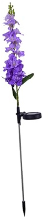 FONDOTIN Lampada Solare da Esterno LED Viola con Fiore Picchetto e Resistente al Freddo Luce Solare per Giardino e Prato Altezza Decorazione Naturale Senza Fili