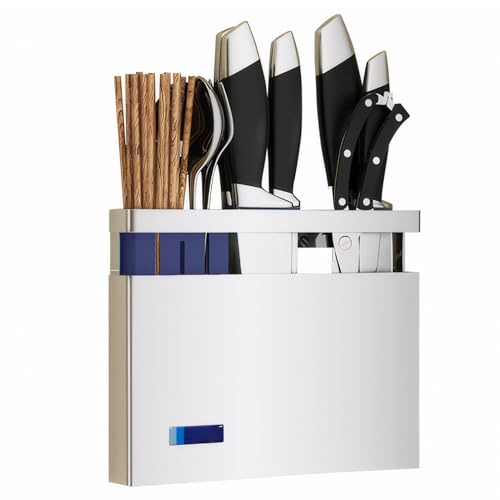Portacoltelli sotto il mobile, Portacoltelli sotto il mobile in acciaio inossidabile, Ripiano per rack di stoccaggio montato a parete per supporto a parete per cucina domestica