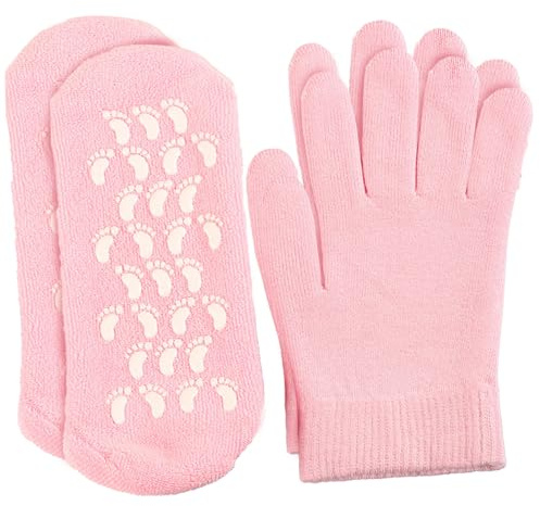 Moisturising Gloves and Socks for Dry Hands, Foot Gel Spa Softens Cracked Silicone, Foot Moisturiser Socks and Gloves for Overnight Hydrating