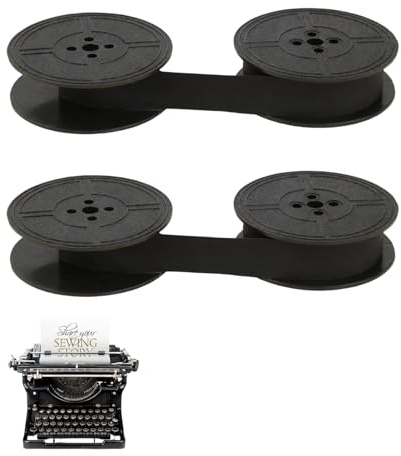 Lot de 2 Rubans Machine à écrire - Nylon Machine à écrire Ruban encreur pour modèles DIN 2103 et 32755 - Résultats d'impression clairs et précis, Noir - Idéal pour Ruban pour Vieille Machine à écrire