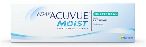 ACUVUE MOIST 1-DAY Multifocal Tageskontaktlinsen spenden Feuchtigkeit – Tageskontaktlinsen mit 5.75 dpt, Add. M und BC 8.4 – UV Schutz & Komfortables Tragegefühl – 30 Linsen