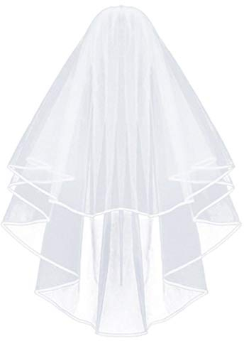nuluxi Elegent Braut Brautschleier Bridal Hochzeit Weiß Schleier mit Kamm Henne Kurzer Schleier für Haltbare Weiche Tüll Sehr Schön und Attraktiv Ein Muss Accessoire Hochzeitskleid Party