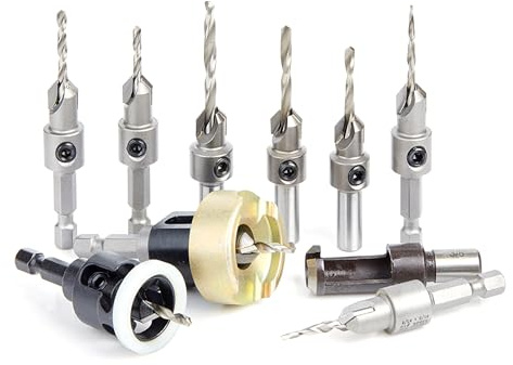 Amana Tool Carbide Tipped Countersink Drill Bit with, Ball Bearing Master Set, AMS-620, 10-Pc