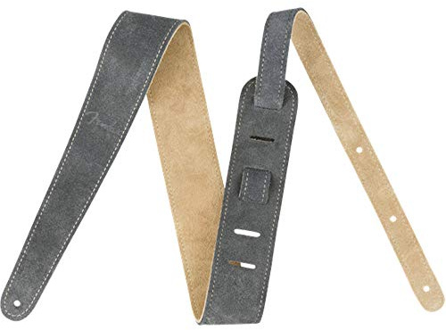 Fender© 2 Suede Strap, Gray/Tan, Rev.