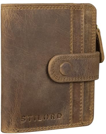 STILORD Beckett Kartenetui Leder RFID Herren Mini-Geldbörse Portemonnaie klein für EC-Karten Slim Wallet Geldbörse Brieftasche Voll-Leder Farbe:mittel - braun