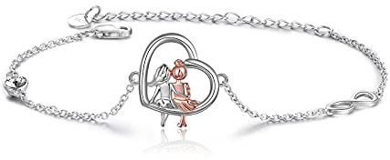 VONALA Schwester Fußkettchen 925 Sterling Silber Unendlichkeitszeichen Herz Schmuck mit Kristall Freundschaft Geschenke für Damen Mädchen