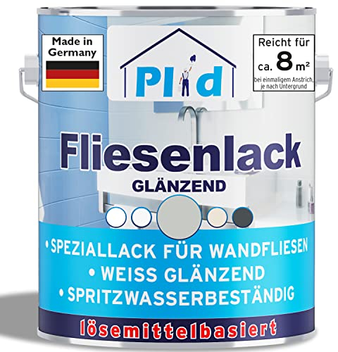 Plid Peinture pour carrelage Princolor® - De qualité supérieure - Gris clair - Brillant - 0,75 l