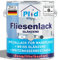 Plid® Fliesenfarbe Badezimmer & Küche [FEUCHTIGKEITSBESTÄNDIG] Fliesenlack Lichtgrau 0.75l fürs Bad - Fliesen neu streichen & lackieren im Innenbereich - 3in1 Fliesen Farbe Lack - Made in Germany
