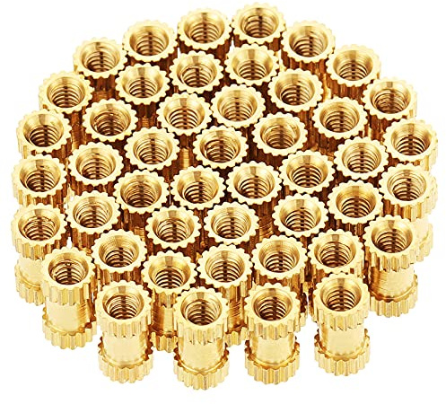 Gueenky 200 Stücke Messing Gewindeeinsatz, M2x6x3,5mm Gewindeeinsatz 3D Druck, Einbettmuttern Sortiment, Einpressmutter Einbettung Muttern mit Aufbewahrungsbox