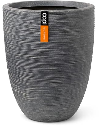 Capi Europe - Gefäß elegant niedrig Waste Rib NL - 46x58 - Terrazzo grau - Blumentopf für den Innen- und Außeneinsatz - Übertopf - Pflanztopf - Pflanzgefäß - Kunststoff - KTGR783