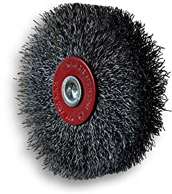 Brosse rotative circulaire métallique sur tige Ø 75 mm | Fil acier dur Ø 0,30 mm | Epaisseur 18 mm | 3 rangs | Pour perceuse ou visseuse à mandrin | Kibros 2675AT18