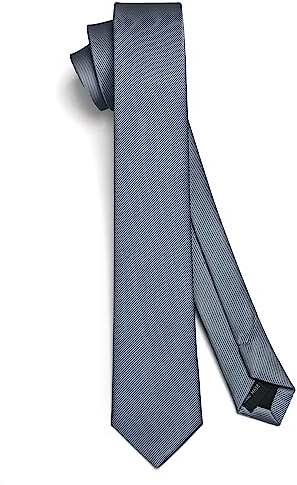 HISDERN Corbata gris oscuro Corbata delgada de seda Corbatas delgadas para hombres Corbata sólida Corbata formal clásica para boda de negocios (6 cm)