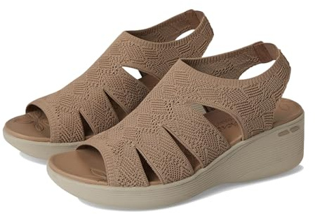 Skechers Women's PIER-LITE - MEMORY MAKER wedge sandal, Mocha 9 M