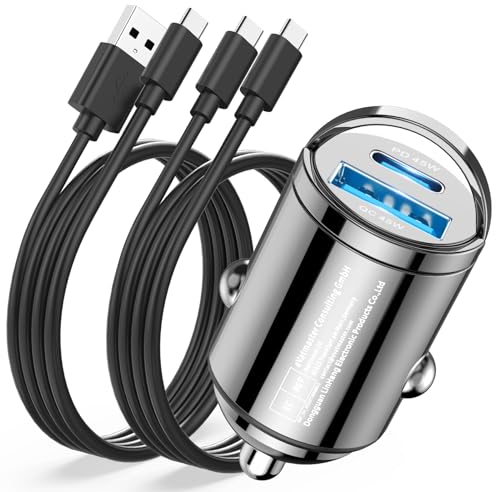 90W Zigarettenanzünder USB C Autoladegerät, [PD45W&QC45W] USB Auto Adapter Zigarettenanzünder Steckdose, Mini Kfz Ladegerät USB C Auto Ladegerät mit 2X Ladekabel für Samsung S23/S24,iPhone 15 Pro Max