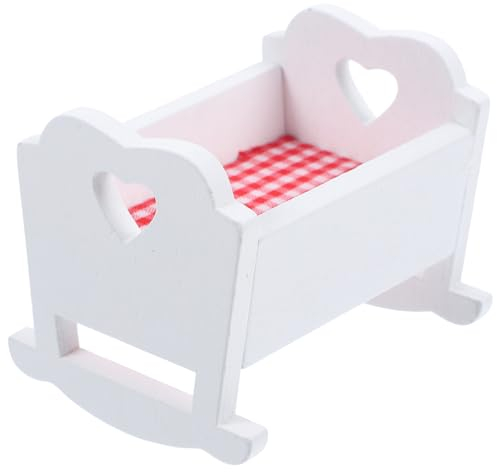 Mini-Puppenbett Babypuppenwiege Puppenwiege Modelle Miniatur-Puppenbett Aus Holz Puppenhaus Spielzeug Möbel Für Puppenhaus Dekoration Zubehör