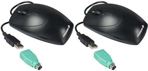 CHERRY WheelMouse Optical, kabelgebundene Maus, geeignet für Rechts- und Linkshänder, optischer Sensor für exakte Bewegung des Mauszeigers, schwarz, 250 (Packung mit 2)