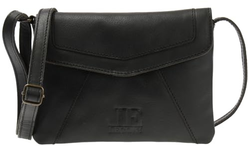 LECONI kleine Umhängetasche Damen-Tasche Clutch Crossbag Natur Mini Schultertasche Vintage-Look Ledertasche Frauen Handtasche aus Echt-Leder 21x16x3cm LE3078